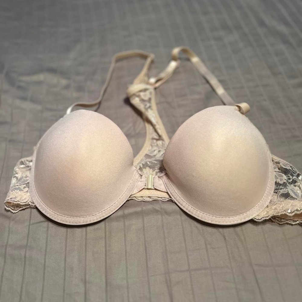 cream colored push up bra